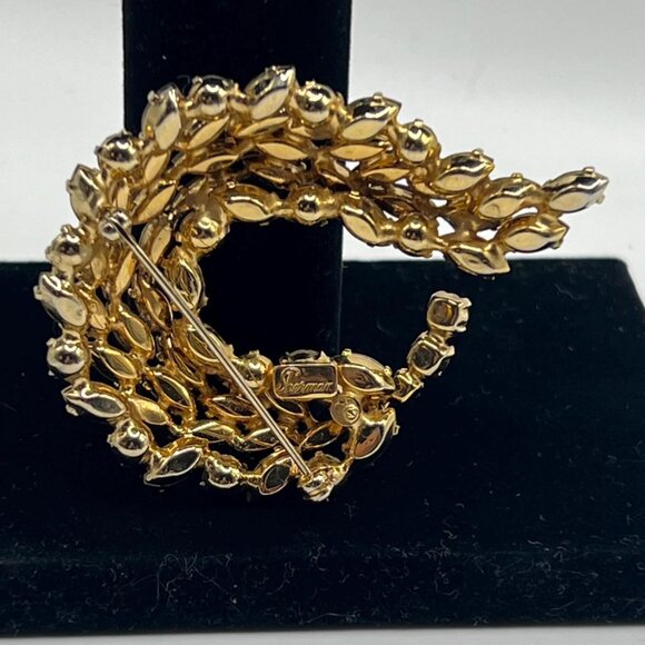 Extremely Rare Vintage Signed Sherman AB Gold Plated swirl brooch - Picture 6 of 7